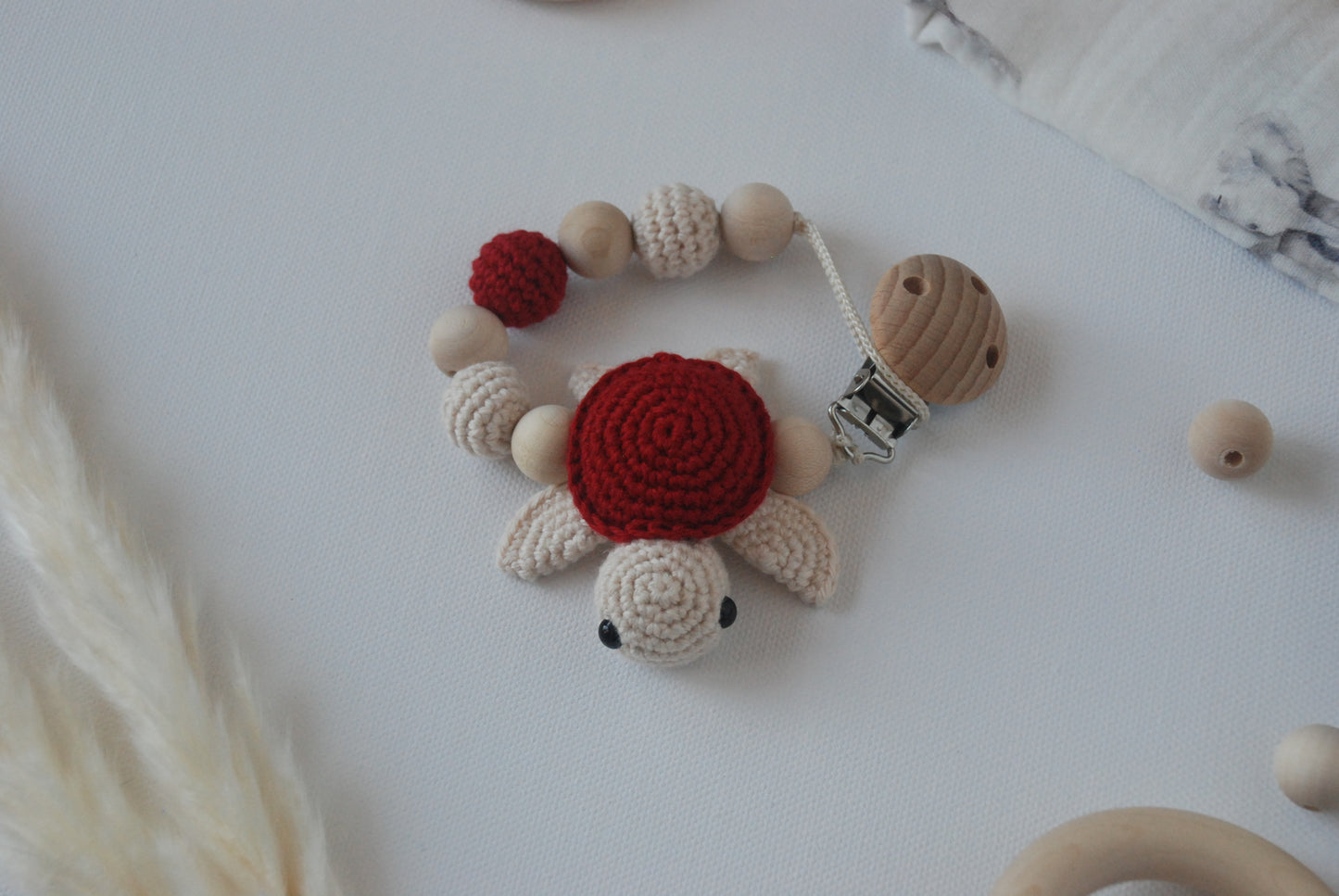 Schnullerkette Schildi - Cherry